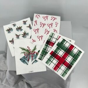 Circo Christmas Kitchen Towels Dishcloths Reusable Swabs Bells Plaid Bows
